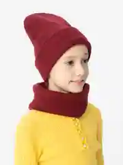 Багровый комплект шапка и снуд унисекс