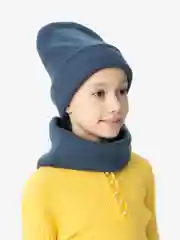 Синий комплект шапка и снуд унисекс