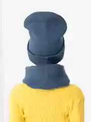 Синий комплект шапка и снуд унисекс