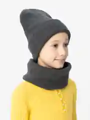 Угольный комплект шапка и снуд унисекс