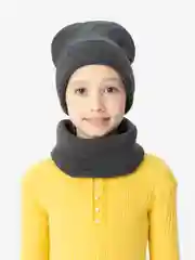 Угольный комплект шапка и снуд унисекс
