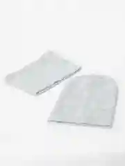 Серебряный комплект шапка и снуд унисекс
