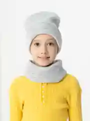 Серебряный комплект шапка и снуд унисекс