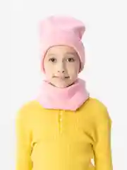Розовый комплект шапка и снуд унисекс