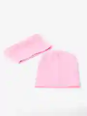 Розовый комплект шапка и снуд унисекс