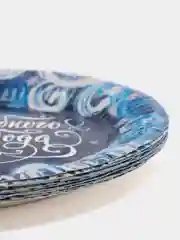 Небесно-голубой тарелка бумажная "С Новым годом", 10 штук, 18 см