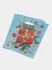 Зеленый пакет новогодний, 19х25 см, 5 расцветок, 3, 5, 10 штук
