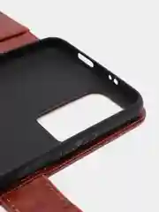 Коричневый кожаный PU чехол-книжка Xiaomi  Poco M4 Pro 5G / Redmi Note 11T 5G