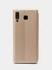 Золотой чехол-книжка из экокожи с карманом на Samsung Galaxy A8 Star, A9 Star