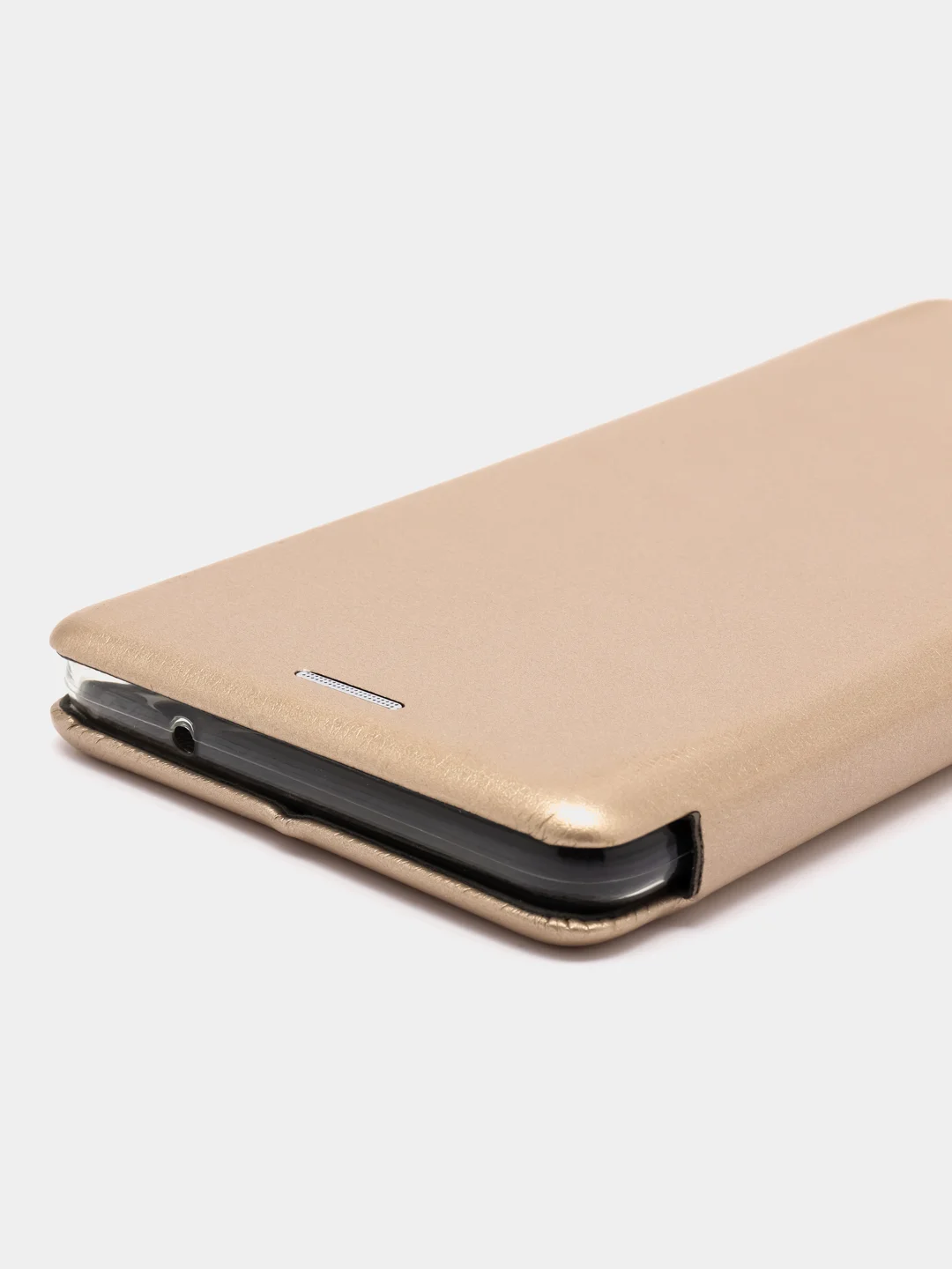 Золотой чехол-книжка из экокожи с карманом на Samsung Galaxy A8 Star, A9 Star