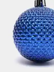 Синий набор елочных игрушек, d-6 см, 6 штук