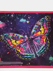 Папка для тетрадей ЮНЛАНДИЯ А4, 1 отд, картон/пластик, на молнии, Colorful butterfly