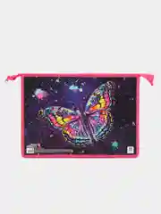 Папка для тетрадей ЮНЛАНДИЯ А4, 1 отд, картон/пластик, на молнии, Colorful butterfly