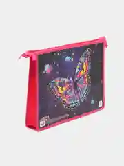 Папка для тетрадей ЮНЛАНДИЯ А4, 1 отд, картон/пластик, на молнии, Colorful butterfly