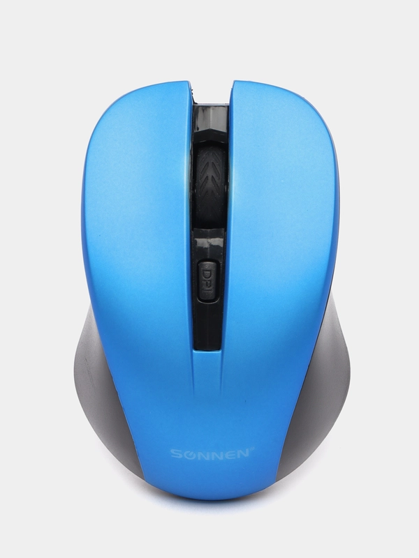 Мышь беспроводная, бесшумная SONNEN  V18, USB, 800/1200/1600 dpi, 4 кнопки, синяя,513515
