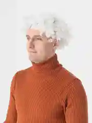 Белый парик клоуна цветной, кудрявый