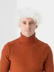 Бежевый парик клоуна цветной, кудрявый