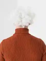 Бежевый парик клоуна цветной, кудрявый