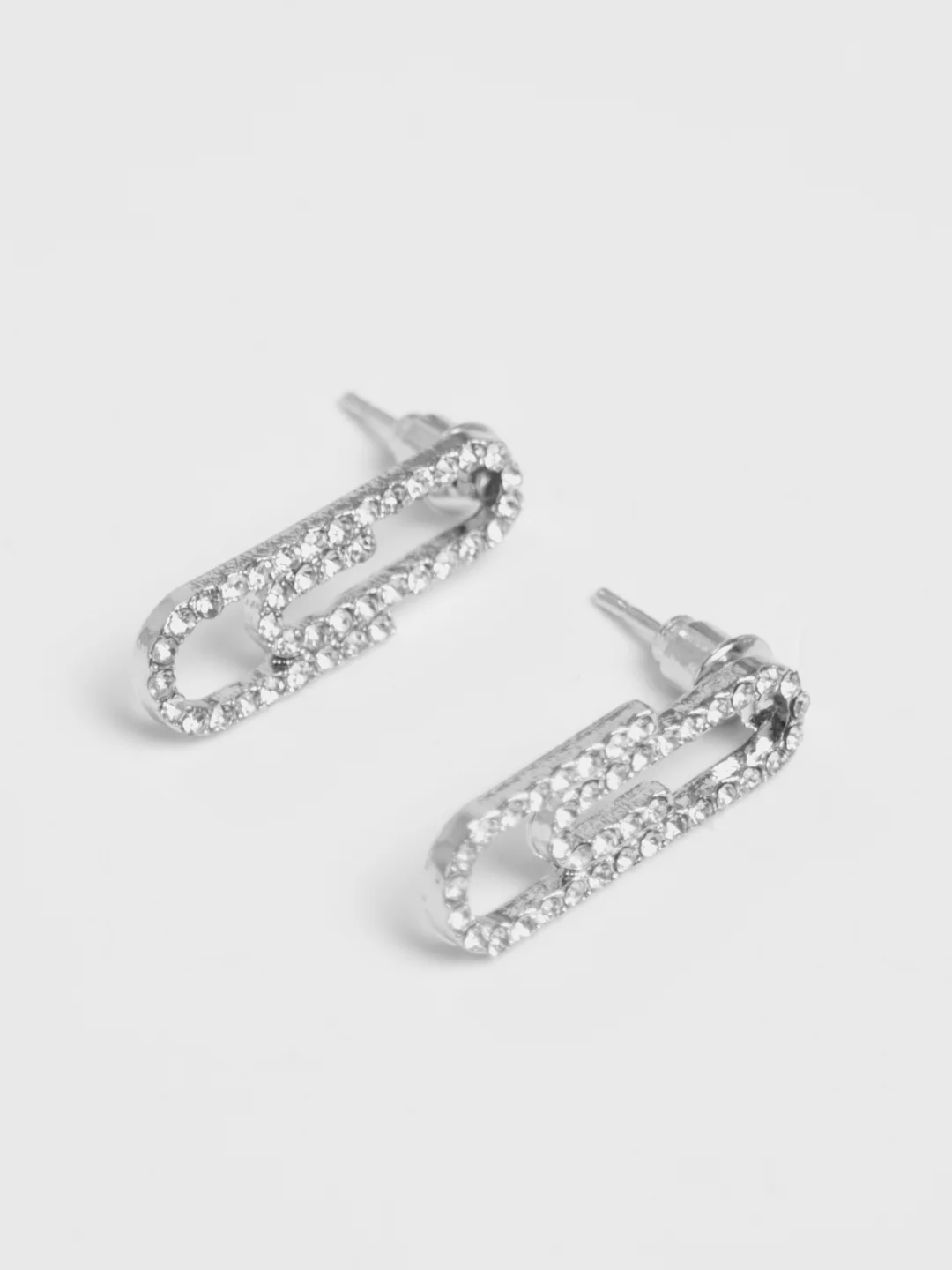 Серебряный серьги Скрепка
