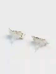 Золотой серьги с серебряной иглой, с бабочкой, гипоаллергенные