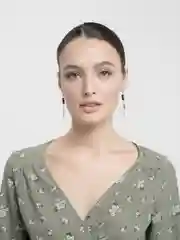 Черный серьги висячие "Ключ"