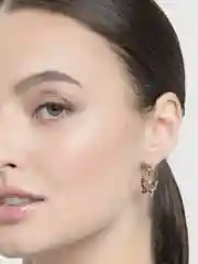 Черный серьги Бабочки цветные с блестками на кольце