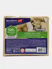 Пластилин скульптурный BRAUBERG ART CLASSIC телесный, 0,5кг, твердый, 106519