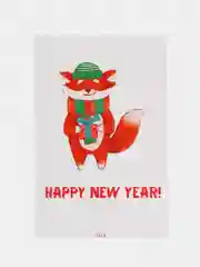 Бежевый меланж открытки Новогодние, с пожеланиями, с новым годом, happy new year, 10 х 15 см