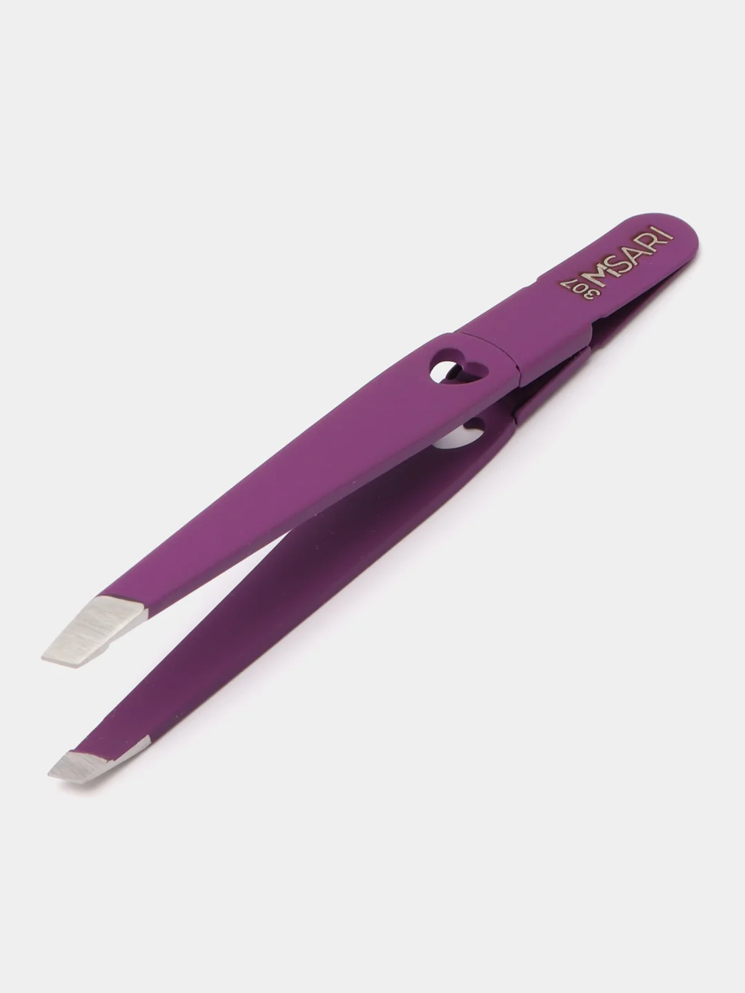 Фиолетовый пинцет для бровей MISARI 307 "Сердце"