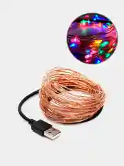 Белый светодиодная гибкая гирлянда 2-3 м на батарейках и USB, 20-30 диодов