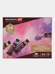 Акварель художественная в тубах НАБОР 24 цвета по 12 мл BRAUBERG ART PREMIERE, 191767