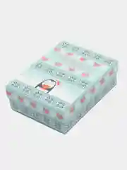 Бирюзовый коробка подарочная новогодняя, складная, 16,5х12,5х5,2см, для упаковки новогоднего подарка