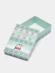 Бирюзовый коробка подарочная новогодняя, складная, 16,5х12,5х5,2см, для упаковки новогоднего подарка