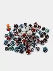 Шишки декорированные, 40 штук
