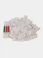 Белый новогодний набор: 3D раскраска и фломастеры, 3+