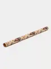 Горчичный крафтовая подарочная упаковочная бумага новогодняя с различным принтом Новый Год 1 лист