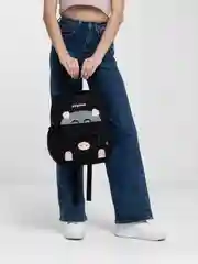 Розовый рюкзак-сумка с ушками, светоотражающий