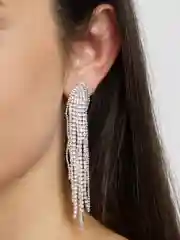 Серебряный серьги вечерние висячие