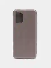 Серебряный чехол книжка Samsung Galaxy A13 4G, Самсунг Галакси А13 4G