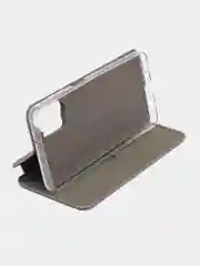 Серебряный чехол книжка Samsung Galaxy A13 4G, Самсунг Галакси А13 4G