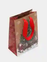 Бирюзовый подарочный новогодний пакет, 12 x 15 х 5,5 см