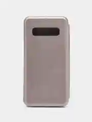 Серебряный чехол книжка Samsung Galaxy S10, Самсунг Галакси С10