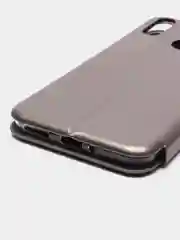 Серебряный чехол книжка Huawei Honor 8C (Хуавей Хонор 8С)