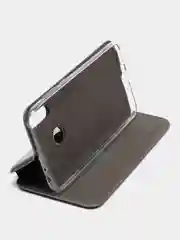 Серебряный чехол книжка Huawei Honor 8C (Хуавей Хонор 8С)