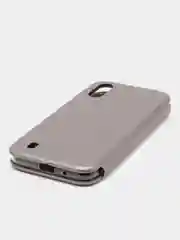 Серебряный чехол книжка Samsung Galaxy A01, Самсунг Галакси А01