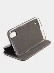 Серебряный чехол книжка Samsung Galaxy A01, Самсунг Галакси А01