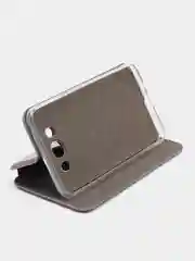 Серебряный чехол книжка на Samsung Galaxy J7 2016 (J710), Самсунг Галакси Джи7 2016 (Джи710)