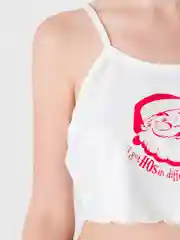 Белый пижама женская: майка и шорты, новогодняя