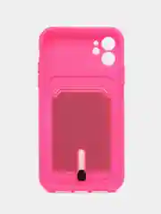 Кораллово-розовый чехол с карманом для карт для iPhone (Айфон) 11