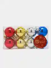 Елочный шар, новогодние игрушки на елку, набор - 8 штук d-4 см